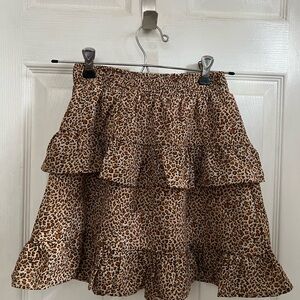 Le Lis Brown Leopard A-Line Skirt